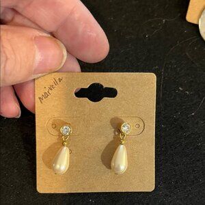 MARELLA Gold and White Pearl Earrings